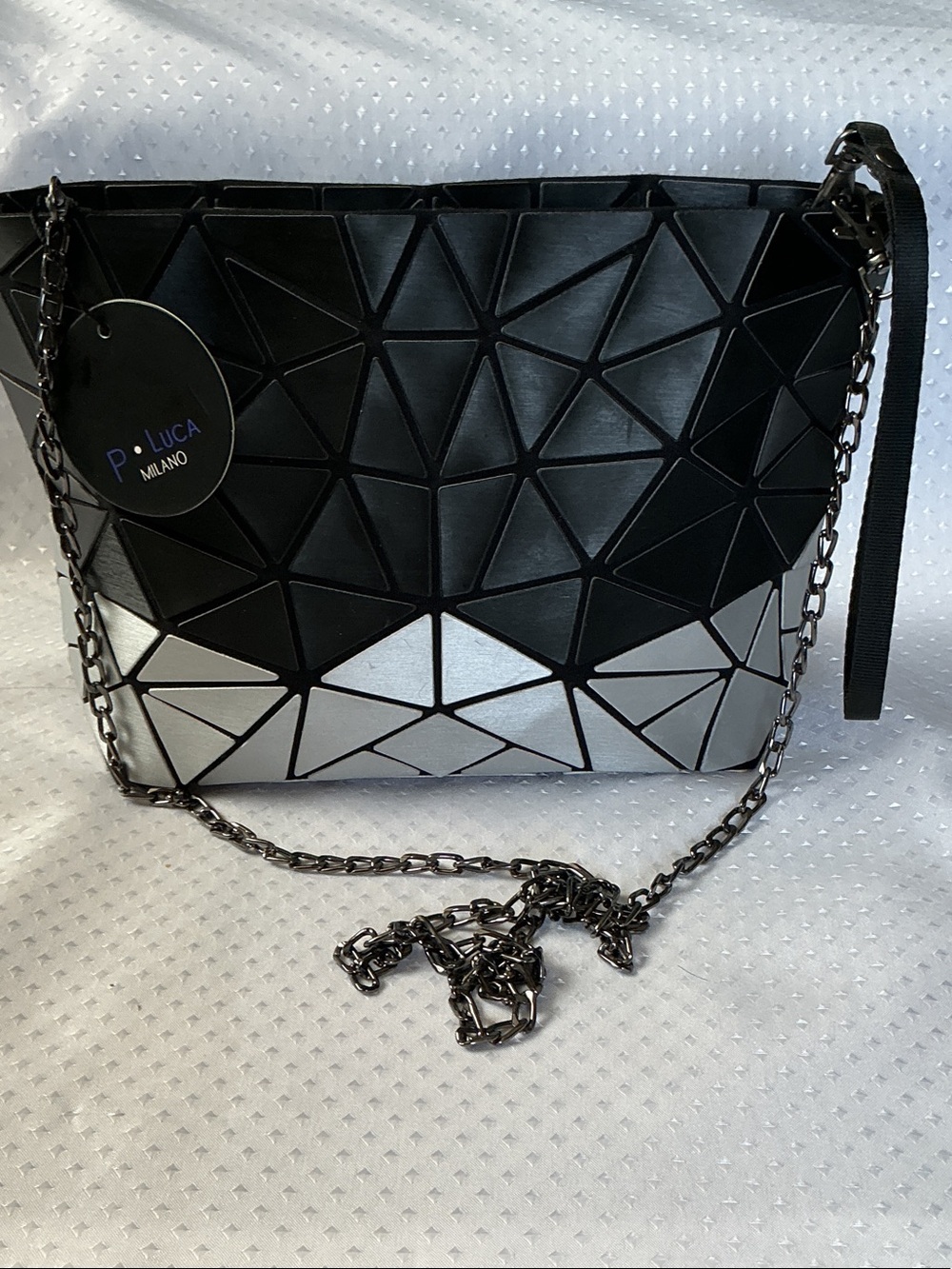 P. Luca Milano Black & Silver Geometric Crossbody